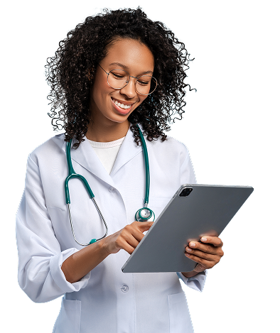 HCP_iPad Healthcare provider holding a tablet
