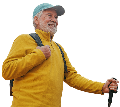hiking_man Man walking with a hat and backpack